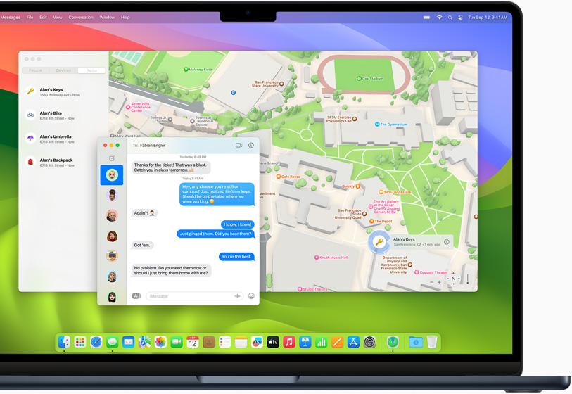 A Lokátor egy MacBook Airen