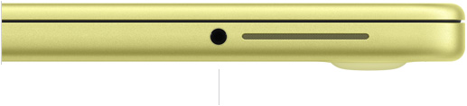 13‑inch MacBook Neo met A18 Pro, dichtgeklapt, rechterkant met mini‑jack-aansluiting